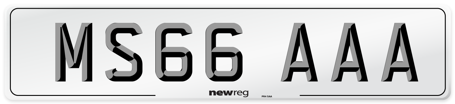 MS66 AAA Number Plate from New Reg
